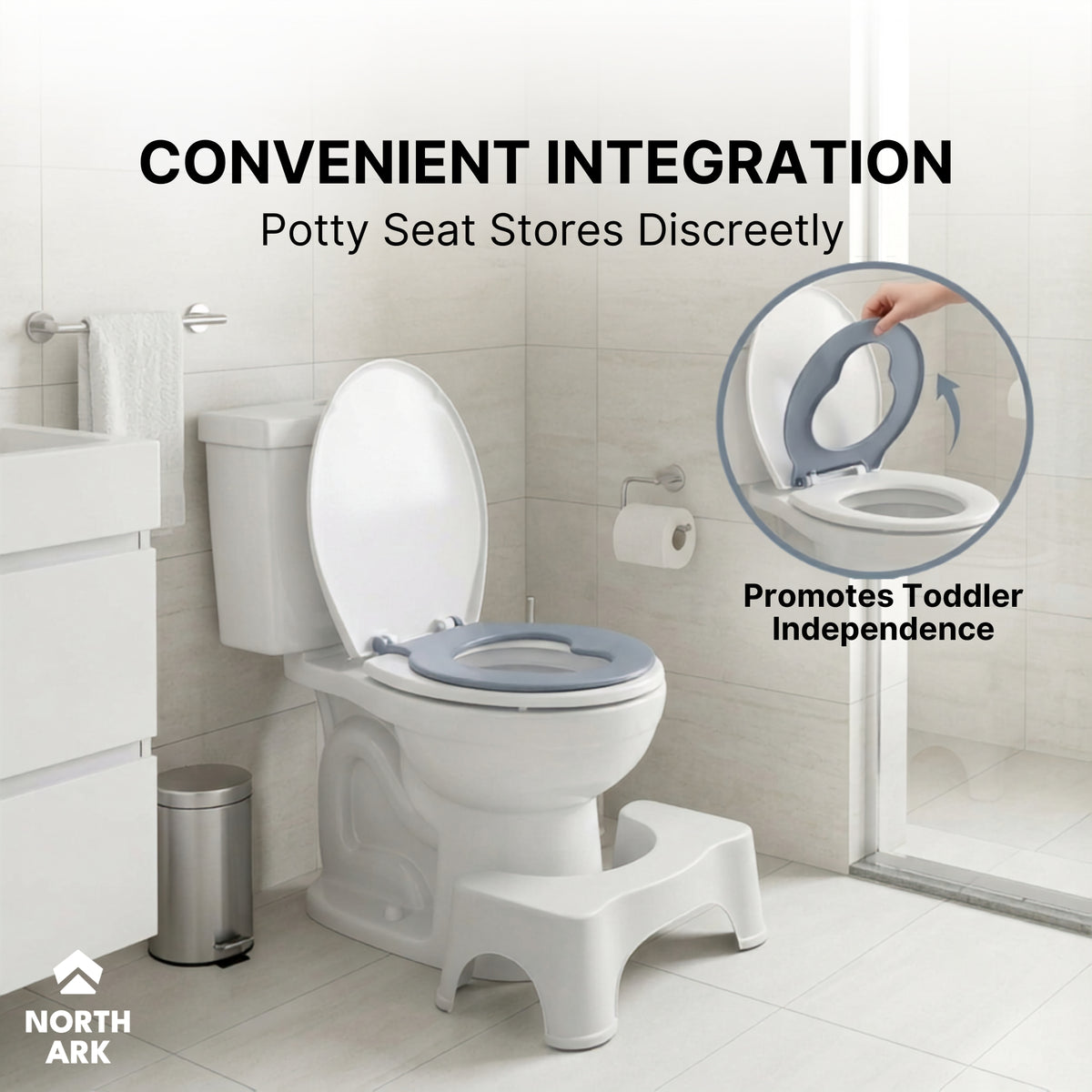 Family Toilet seat with built in Potty for kids