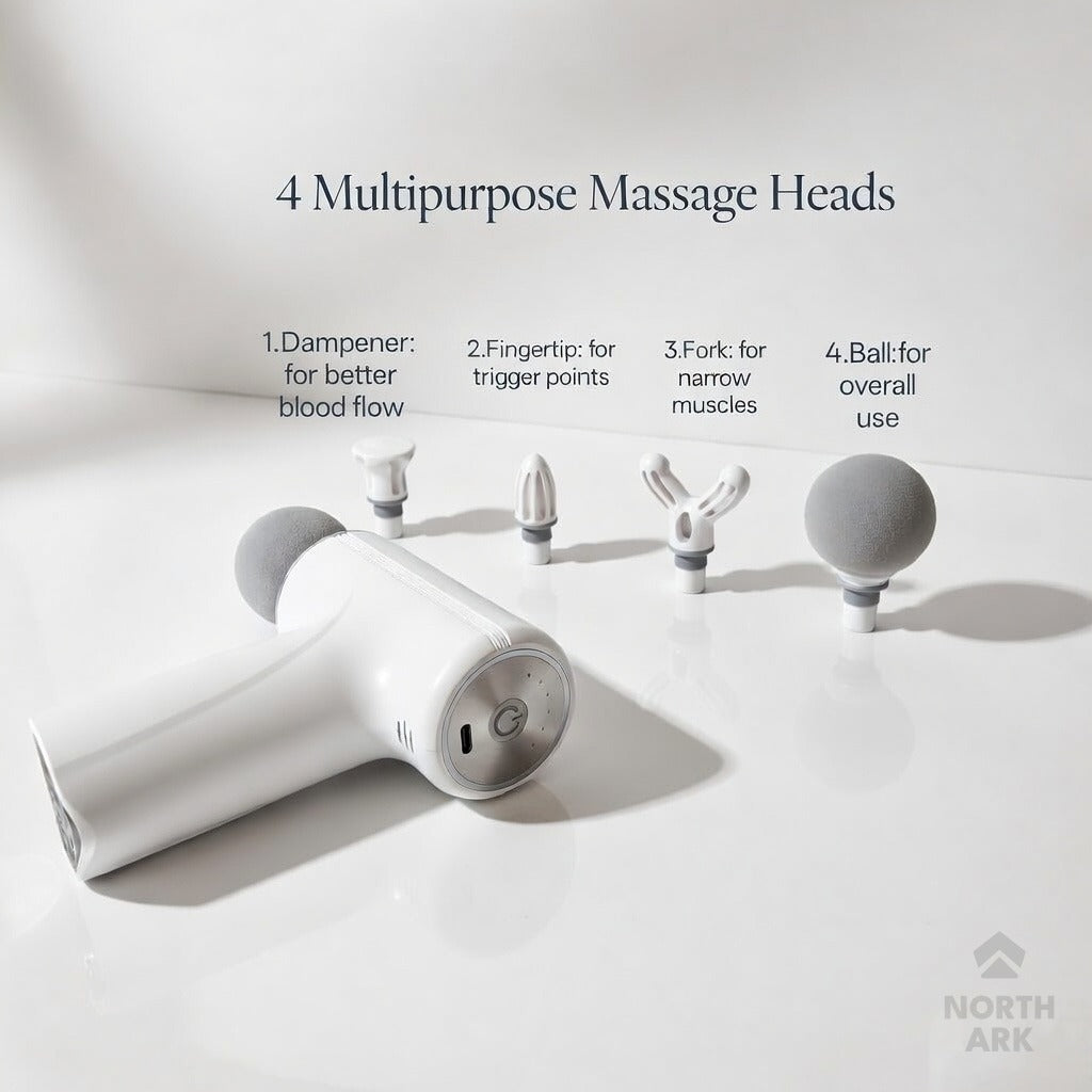 Electric Vibrating Massage Gun with Multiple Interchangeable Heads