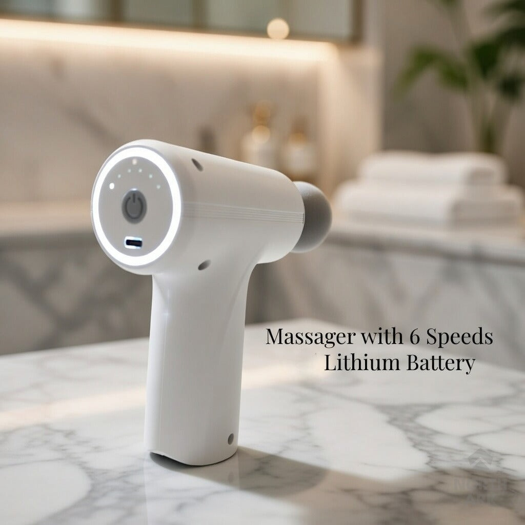 Electric Vibrating Massage Gun with Multiple Interchangeable Heads