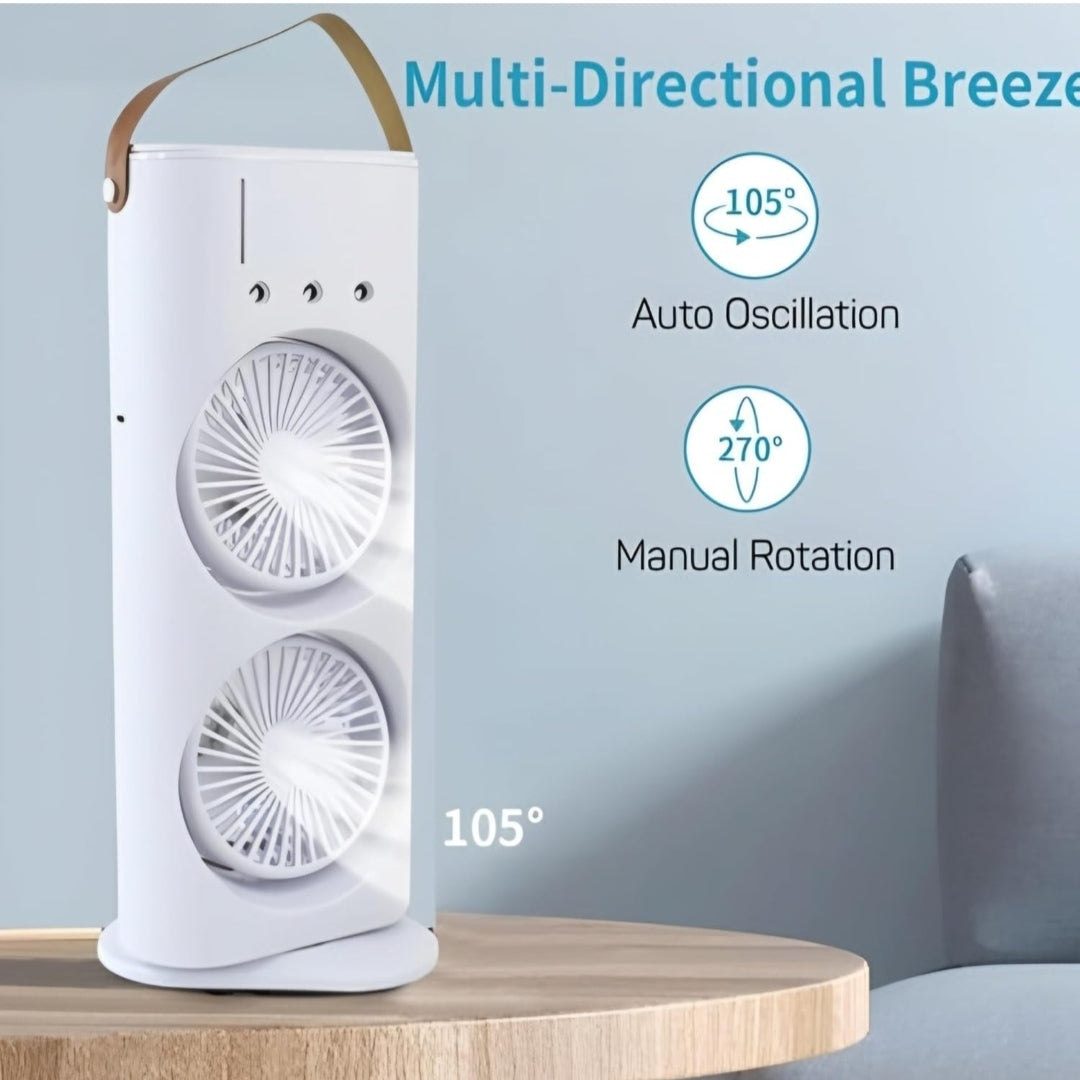 Ultra-Cooling Dual-Spray Desktop Fan