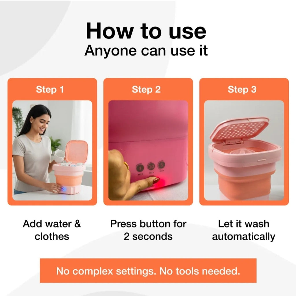 Portable Washing Machine Foldable Washer and Dryer Combo (1 Set,Mix Color)
