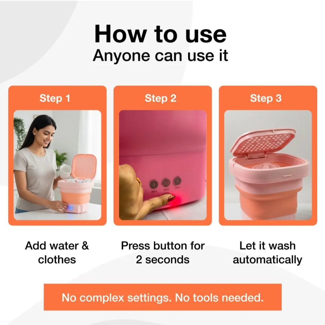 Portable Washing Machine Foldable Washer and Dryer Combo (1 Set,Mix Color)