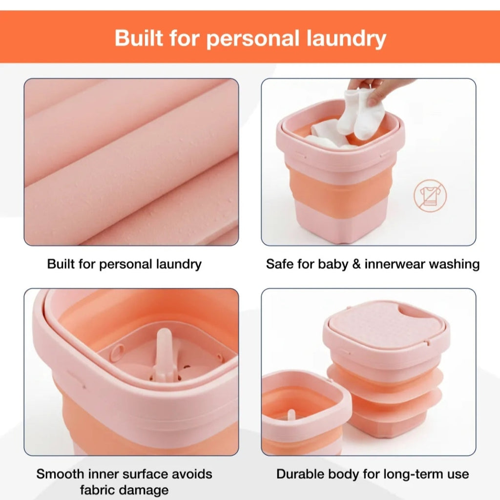Portable Washing Machine Foldable Washer and Dryer Combo (1 Set,Mix Color)