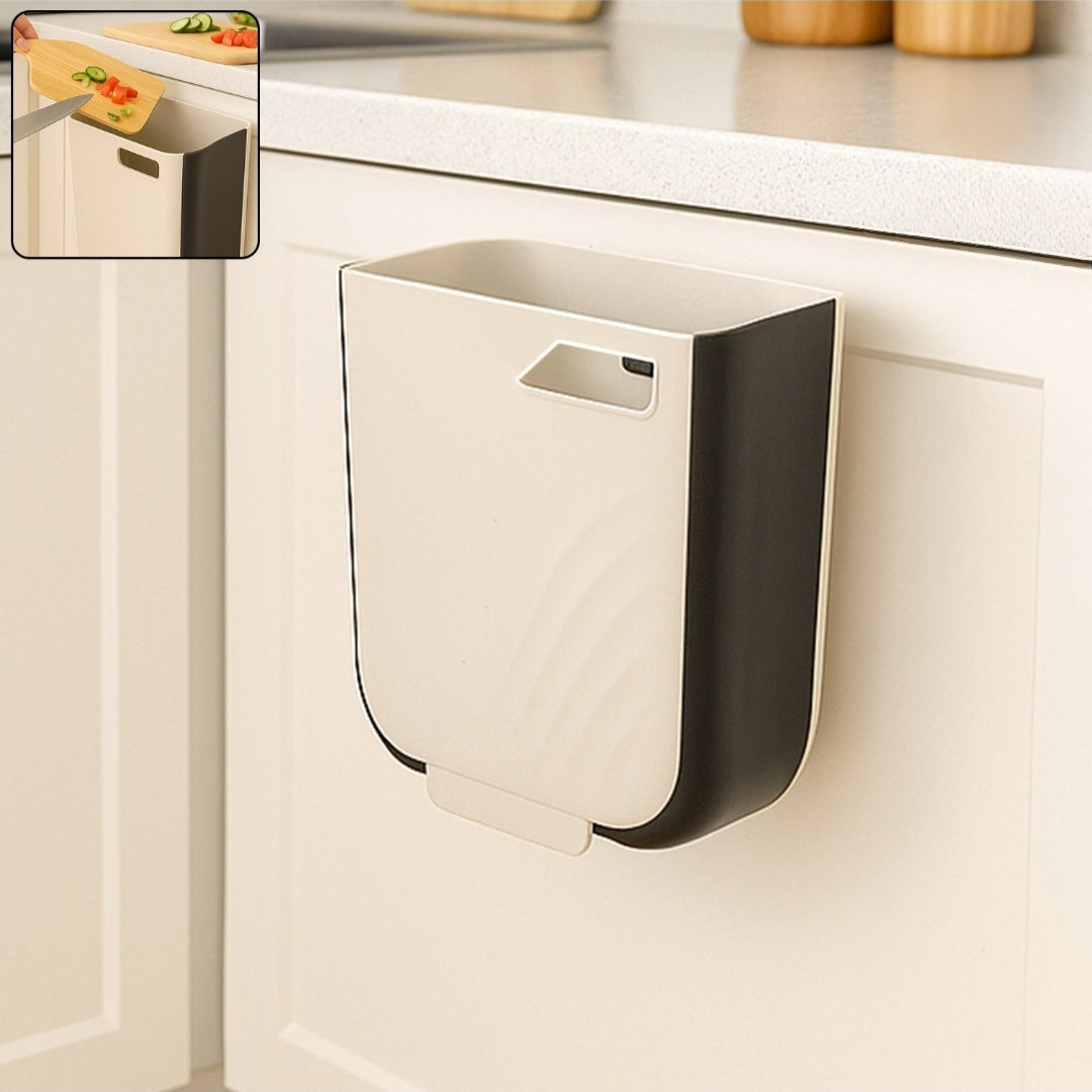 3-in-1 Foldable Hanging Trash Can for Kitchen Cabinet, Bathroom, Office & Car