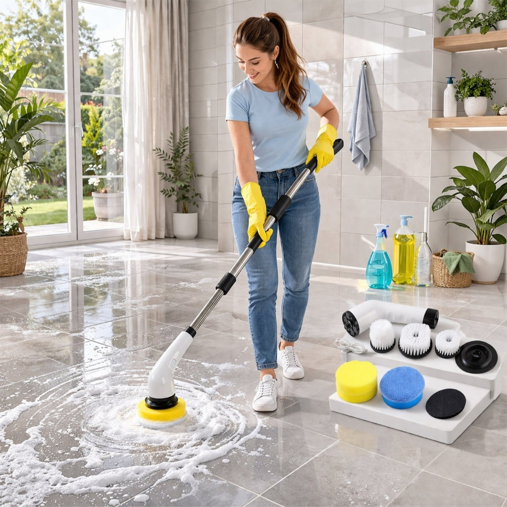 Super Cleaning Bundle (9-in-1 Electric Scrubber + Ceiling Fan Duster)