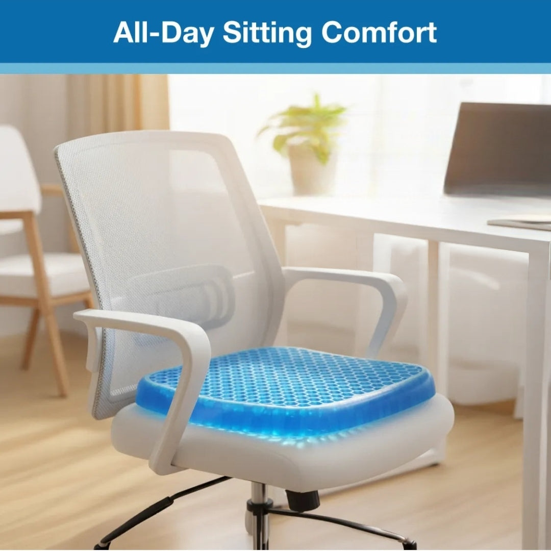 Orthopedic Gel Seat Cushion for Sciatica, Tailbone & Back Pain Relief