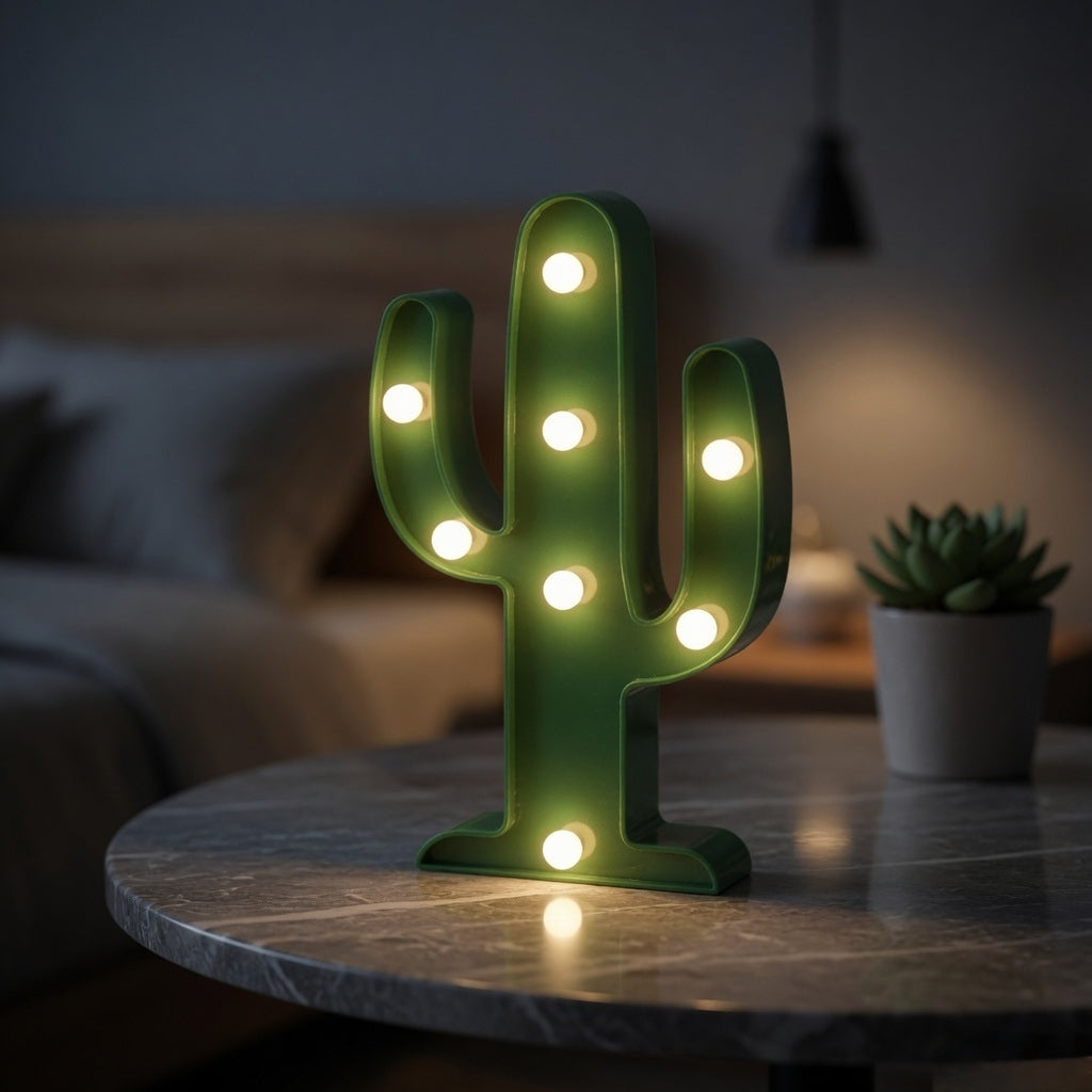 Cactus LED Table Lamp – Neon-Style Vibrant Night Light