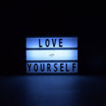 A6 Magnetic Cinematic Light Box | Mini LED Marquee Sign with 82 Letters & 10 Emojis | USB or Battery Operated Customizable DIY Message Board for Refrigerator, Office Desk, Room Decor, and Gifting