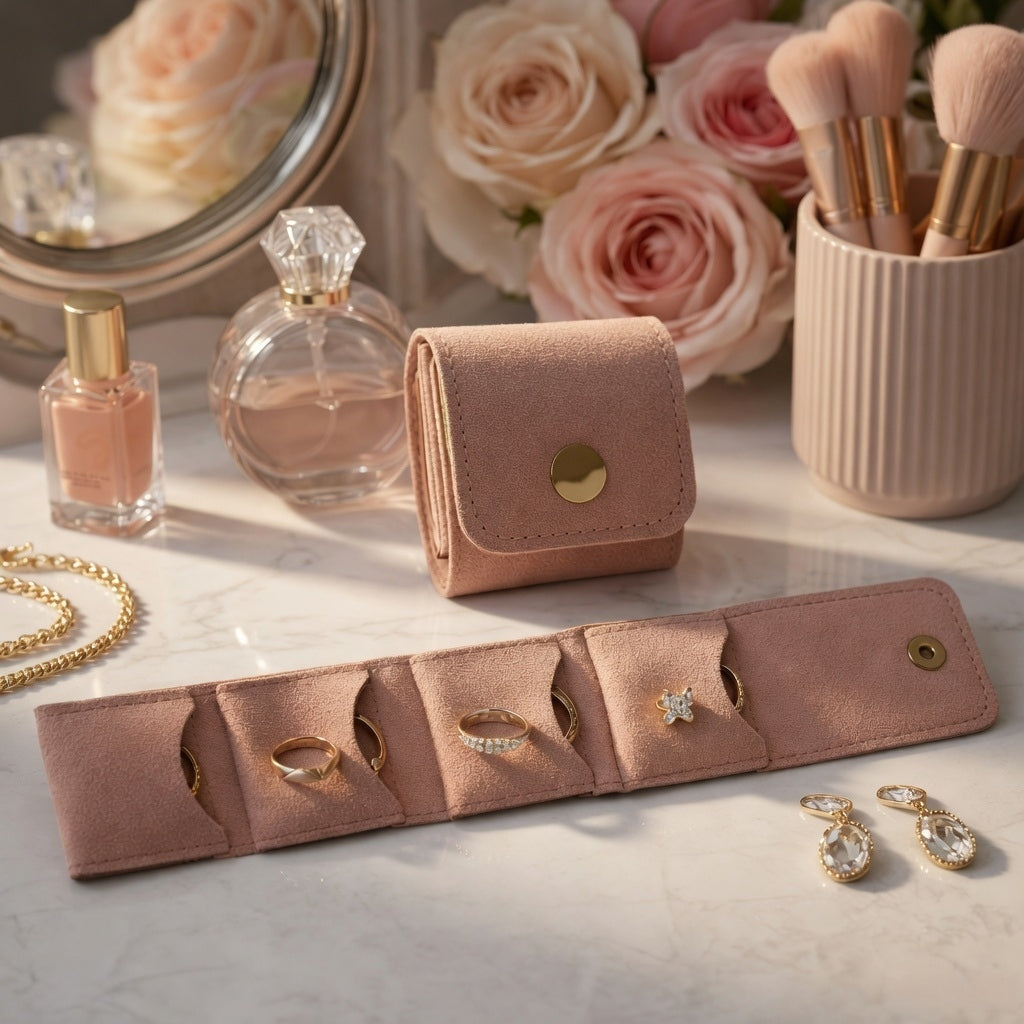 Mini Foldable Jewelry Storage Pouch – Slim Travel Accessory Wallet
