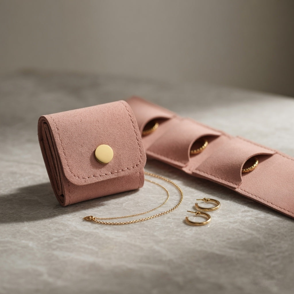 Mini Foldable Jewelry Storage Pouch – Slim Travel Accessory Wallet