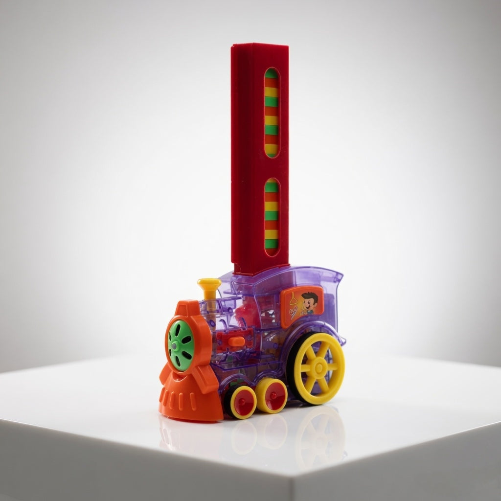 Domino Express Train – 60 pcs Colorful Block Kinetic Engineering Set (Age 3+)