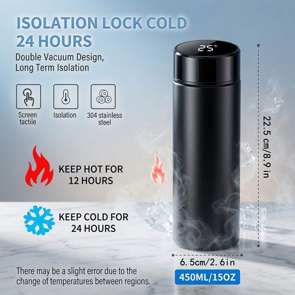Smart Vacuum Insulated Water Bottle with Led Temperature Display 500ml