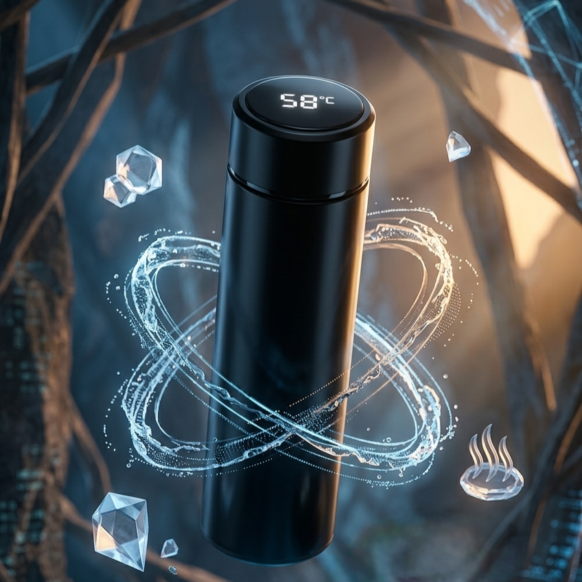Smart Vacuum Insulated Water Bottle with Led Temperature Display 500ml