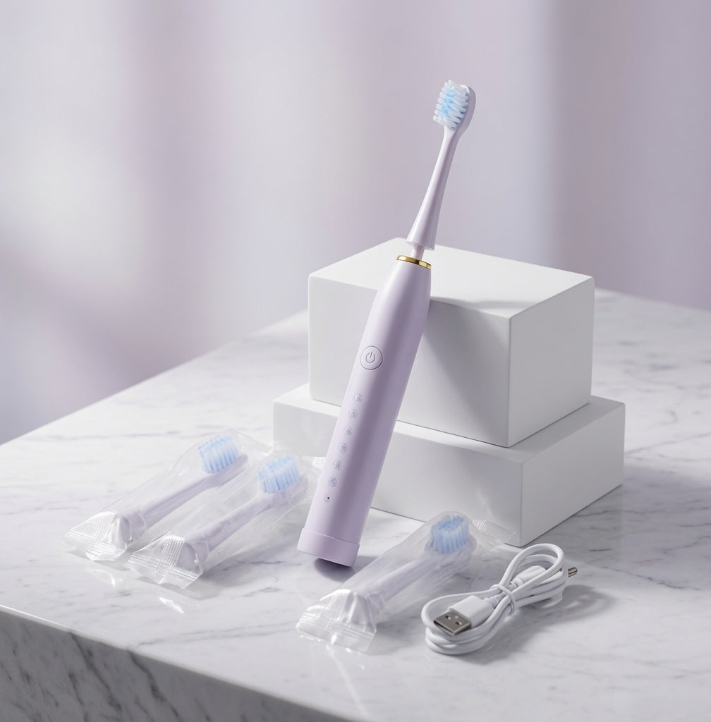 Rechargeable Electric Toothbrush White Color With 3 Extra Head