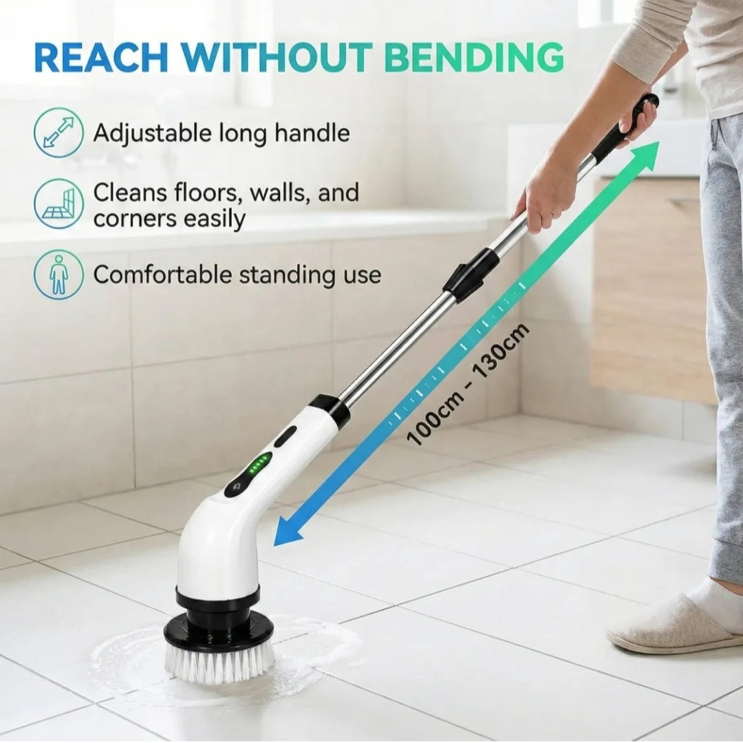 Electric Spin Scrubber Cleaning Brush Set with Extension Handle