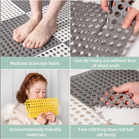 9-Piece Modular Anti-Slip Bathroom Mat Set