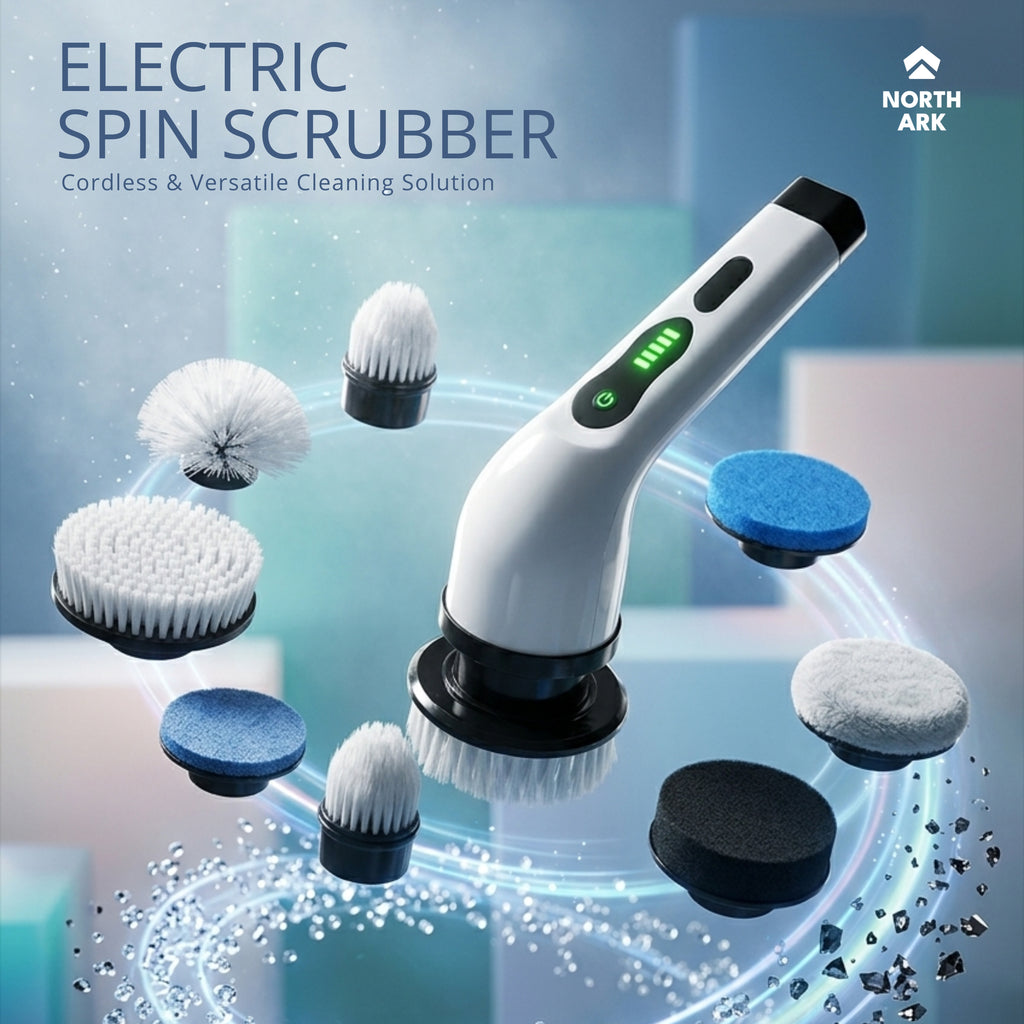 9-in-1 Electric Spin Scrubber | Cordless Power Cleaning Brush with Telescopic Handle & LCD Display for Bathroom, Kitchen, & Car
