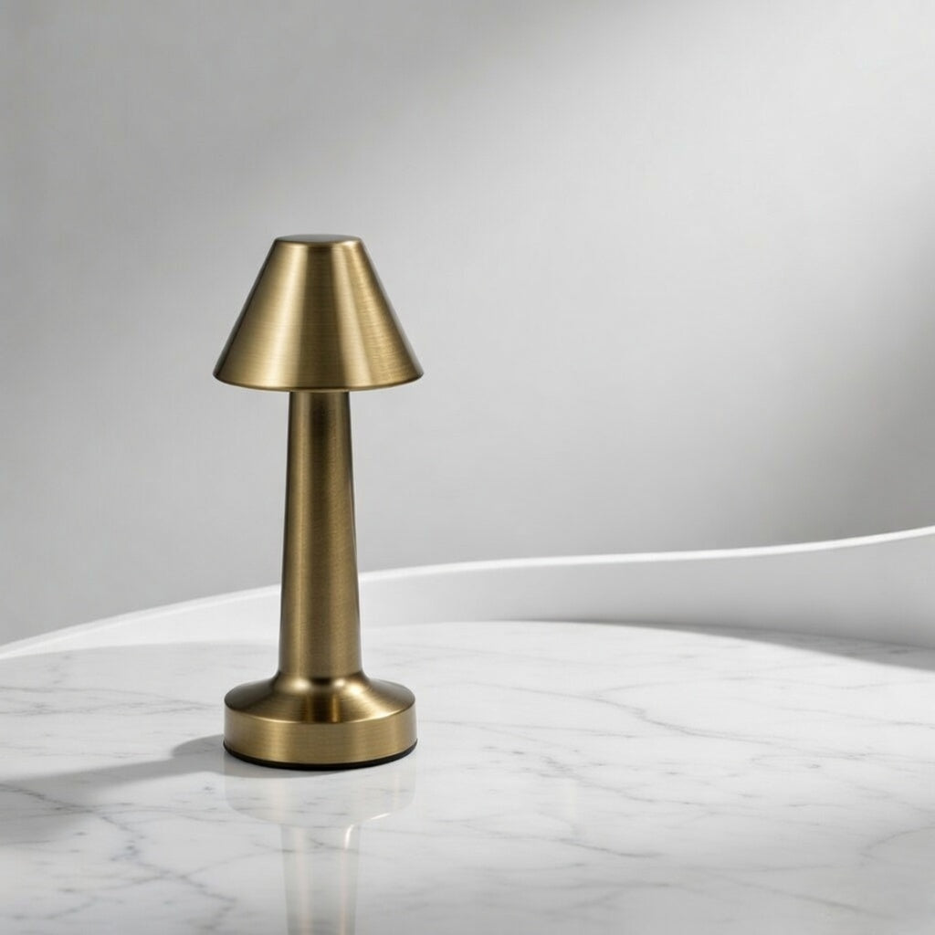 LED Desk Lamp Gold Cone