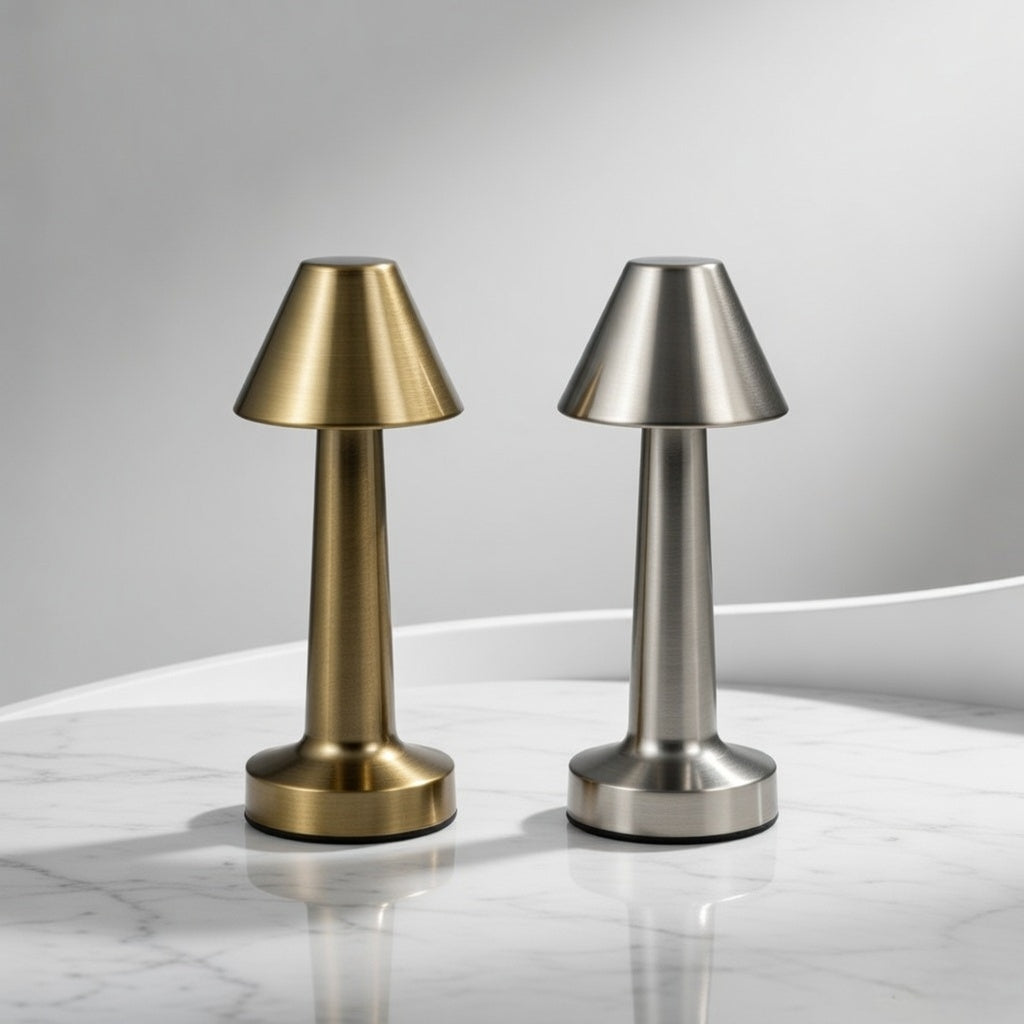 LED Desk Lamp Gold Cone